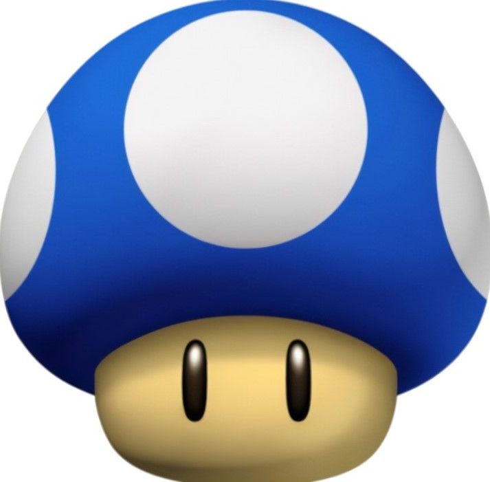Blauer Mario-Pilz